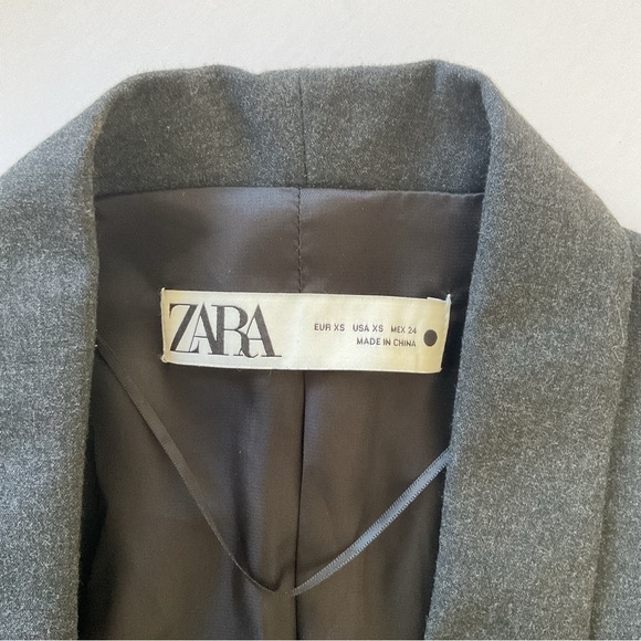 Zara Woman Open Front Ruched Sleeve Blazer - Picture 7 of 7